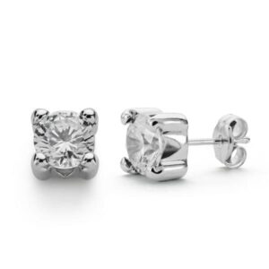 9K PENDIENTES CIRCONITA 6.5 MM 4 GARRAS