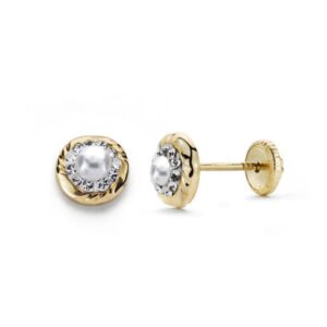 9K PENDIENTES CIRCONITA GARRAS 6 MM