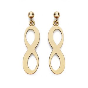 18K PENDIENTES INFINITO PRESION 20X6 MM