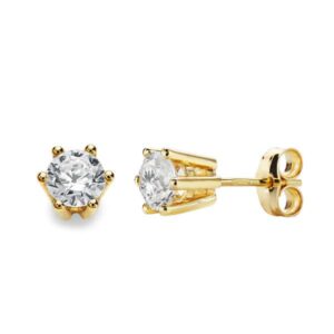 18K PENDIENTES GARRAS ORO AMARILLO 5.5X5.5 MM