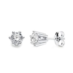 18K PENDIENTES GARRAS ORO BLANCO 5.5X5.5 MM