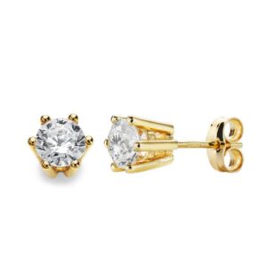 18K PENDIENTES GARRAS ORO AMARILLO 6.5X6.5 MM