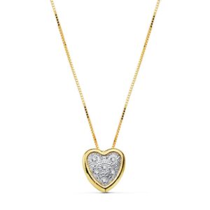 18K COLGANTE CORAZON CADENA 42CM