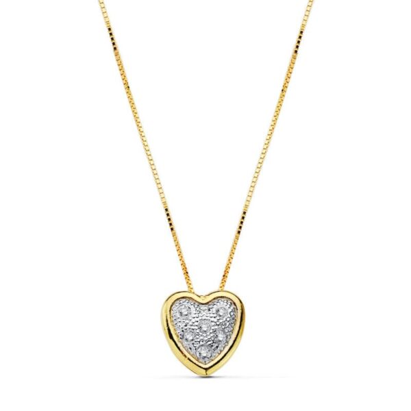 18K COLGANTE CORAZON CADENA 42CM