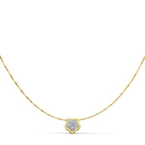 18K COLGANTE FLOR 5X5 MM CADENA 42CM