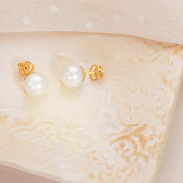 18K PENDIENTES PERLA AUSTRALIANA 11.5-12 MM - Imagen 2