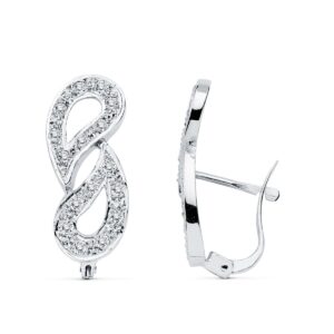 18K PENDIENTES CIRCONITAS ORO BLANCO CATALAN