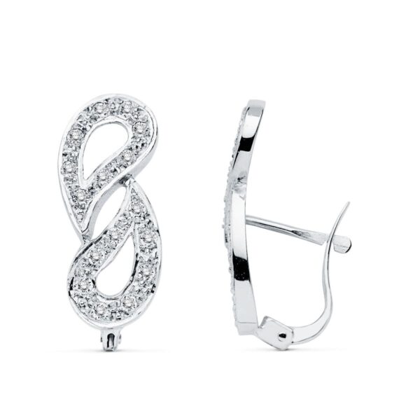 18K PENDIENTES CIRCONITAS ORO BLANCO CATALAN