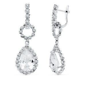 18K PENDIENTES ORO BLANCO CIRCONITAS CATALAN