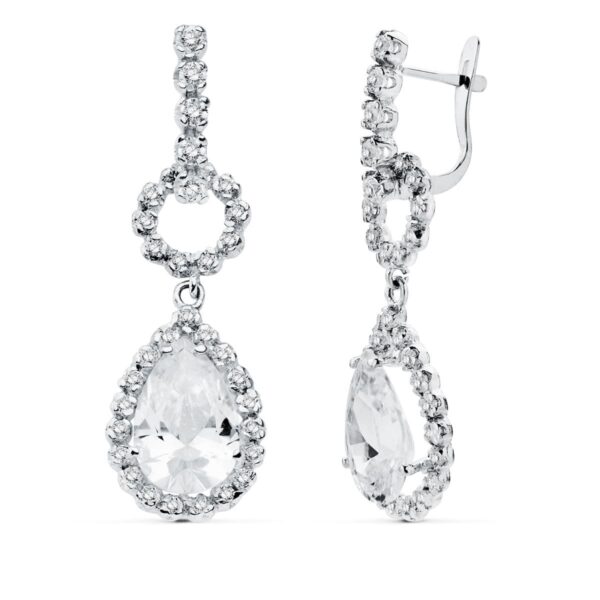 18K PENDIENTES ORO BLANCO CIRCONITAS CATALAN