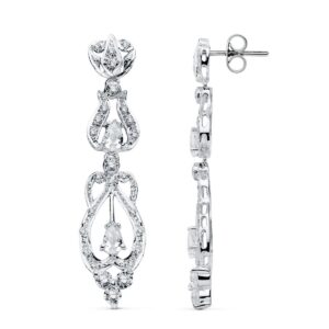 18K PENDIENTES ORO BLANCO CIRCONITAS PRESION