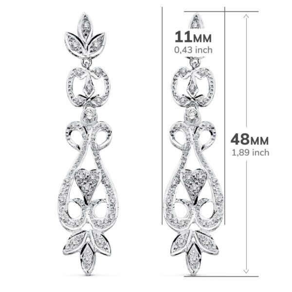 18K PENDIENTES ORO BLANCO CIRCONITAS PRESION - Imagen 2
