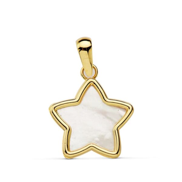 18K COLGANTE ESTRELLA NACAR 12X12 MM