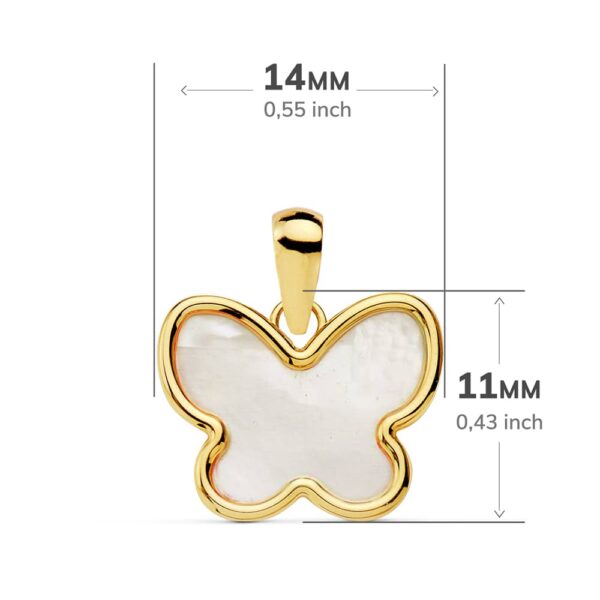 18K COLGANTE MARIPOSA NACAR 14X11 MM - Imagen 3