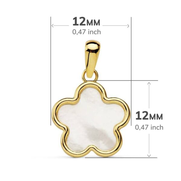 18K COLGANTE FLOR NACAR 12X12 MM - Imagen 2