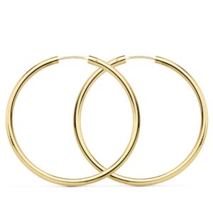 18K AROS REDONDOS LISOS LIGEROS 35X2 MM