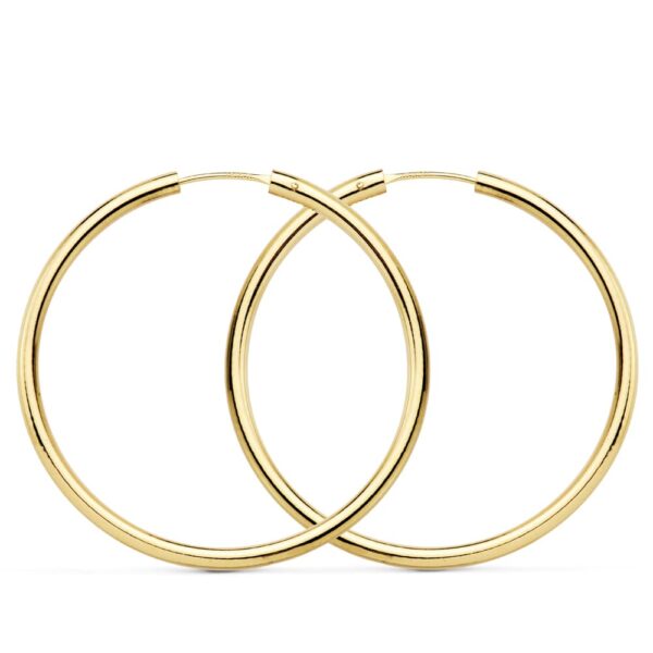 18K AROS REDONDOS LISOS LIGEROS 35X2 MM