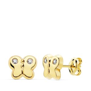 18K PENDIENTES MARIPOSA CIRCONITAS 7.5X6.