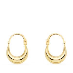 18K PENDIENTES ORO AMARILLO HUECOS MORCILLA 11X4 MM