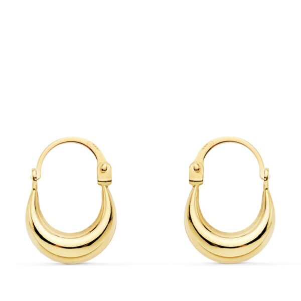 18K PENDIENTES ORO AMARILLO HUECOS MORCILLA 11X4 MM