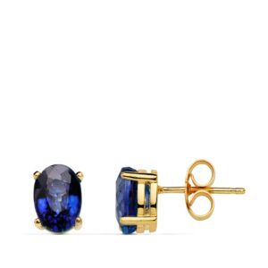 18K PENDIENTES ORO AMARILLO GARRAS ZAFIRO 7X5 MM 1.58  QTS. CIERRE PRESION