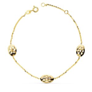 18K PULSERA OVALES CALADOS 19.5CM 2.30 GR