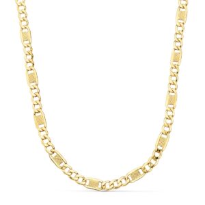 18K CADENA ORO AMARILLO ESLABONES HUECOS 3X1. LARGO 60 CM ANCHO 5 MM