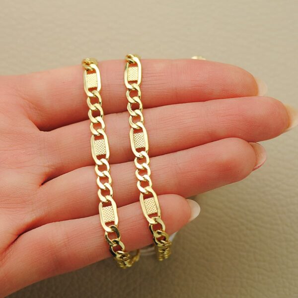 18K CADENA ORO AMARILLO ESLABONES HUECOS 3X1. LARGO 60 CM ANCHO 5 MM - Imagen 3