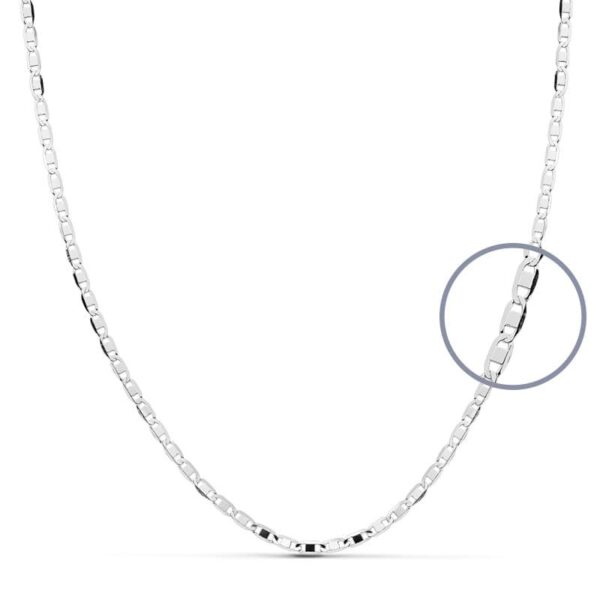 18K CADENA MACIZA  ORO BLANCO 45 CM 1.8 MM