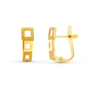 18K PENDIENTES COMUNION CUADRADOS.11X4MM