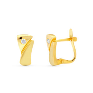 18K PENDIENTES CIRCONITAS. 11 X 6 MM