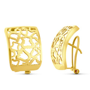18K PENDIENTES CALADOS OMEGA 20X15 MM