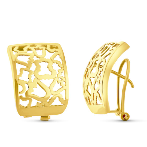18K PENDIENTES CALADOS OMEGA 20X15 MM