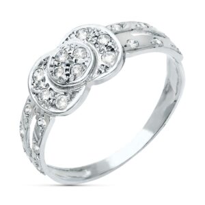 18K SORTIJA ORO BLANCO JUEGO NOVIA CIRCONITAS ANCHO 8 MM