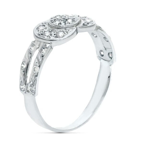 18K SORTIJA ORO BLANCO JUEGO NOVIA CIRCONITAS ANCHO 8 MM - Imagen 3
