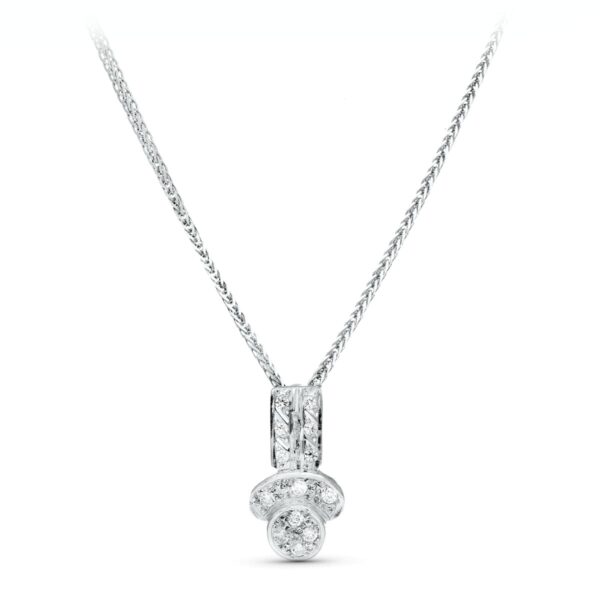 18K GARGANTILLA ORO BLANCO JUEGO NOVIA CIRCONITAS 45 CM CENTRO 16X8 MM