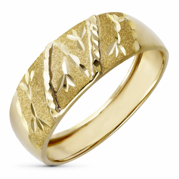 18K SORTIJA ORO AMARILLO TALLADA ANCHO 7 MM