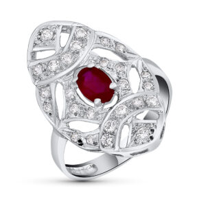 18K SORTIJA ORO BLANCO PIEDRA FINA