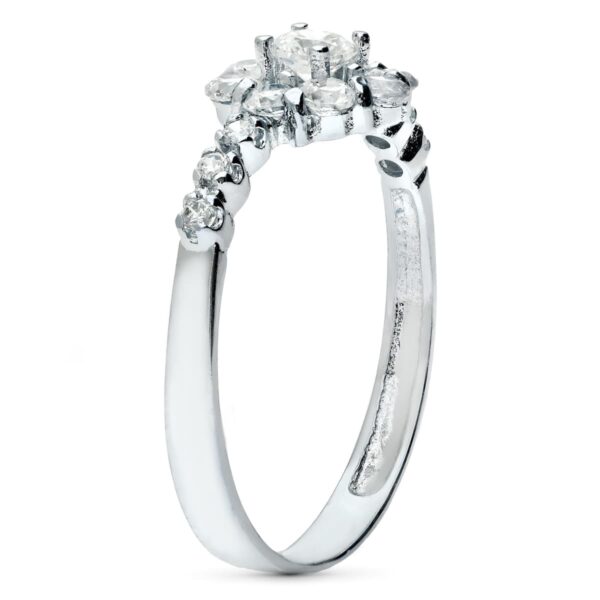 18K SORTIJA ORO BLANCO JUEGO DE NOVIA CIRCONITAS 8 MM - Imagen 2