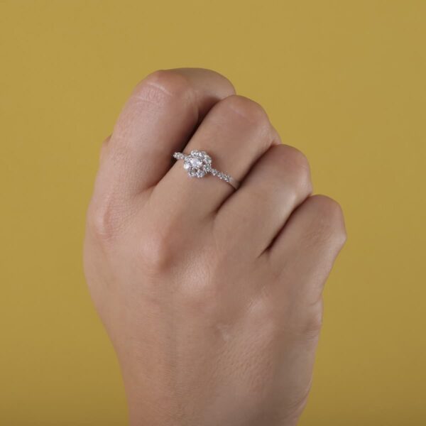 18K SORTIJA ORO BLANCO JUEGO DE NOVIA CIRCONITAS 8 MM - Imagen 3