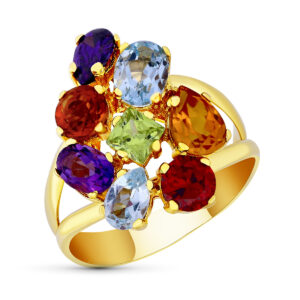 18K SORTIJA PIEDRAS COLOR
