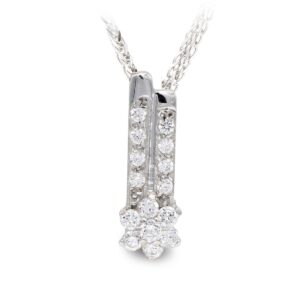 18K GARGANTILLA ORO BLANCO Y CIRCONITAS