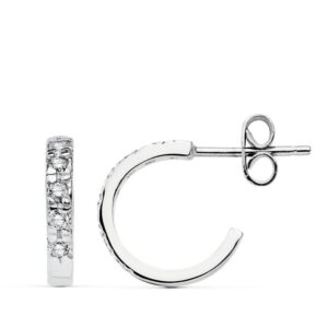 18K AROS ORO BLANCO CIRCONITAS 12X2 MM