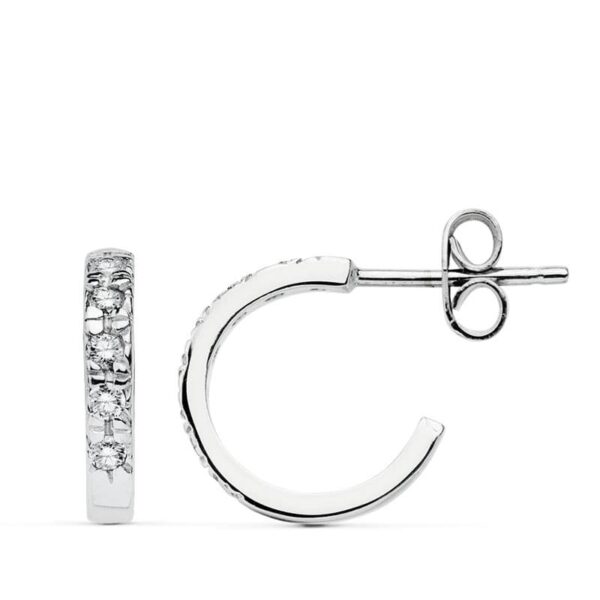 18K AROS ORO BLANCO CIRCONITAS 12X2 MM