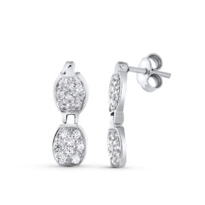 18K PENDIENTES ORO BLANCO Y CIRCONITAS