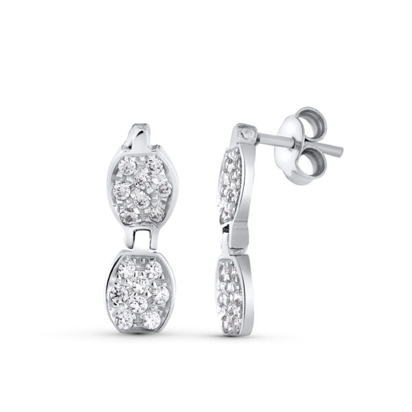 18K PENDIENTES ORO BLANCO Y CIRCONITAS