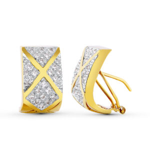 18K PENDIENTES BICOLOR CIRCONITAS