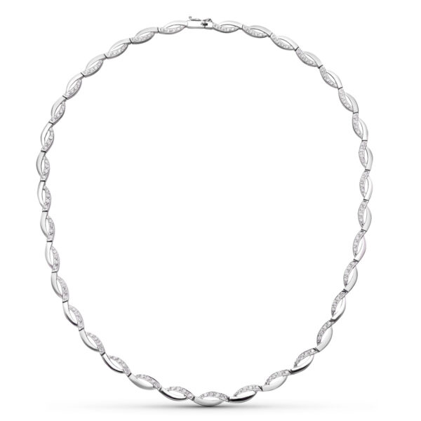 18K GARGANTILLA ORO BLANCO Y CIRCONITAS