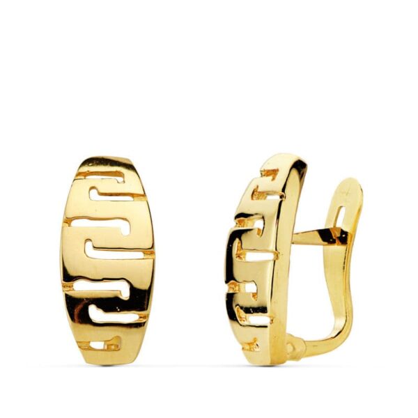 18K PENDIENTES GRECA 13X6 MM