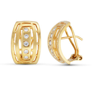 18K PENDIENTES ORO AMARILLO CIRCONITAS 17X12 MM